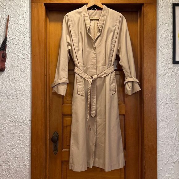 Misty Valley Vintage Tan Trench Rain Coat Women’s 11 / 12 - Picture 1 of 10